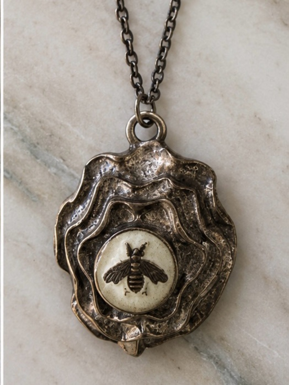 Vintage Bee Pendant Necklace